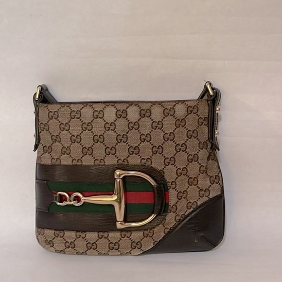 GG Canvas Horse Bit Vintage Authentic Crossbody Bag - Picture 3 of 8
